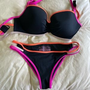 Black Bikini with colorful outline